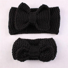 Load image into Gallery viewer, Handamde Mom and Daughter Elasticity Headband Solid Knitted Bowknot Hairband Hair Accessories For Mom and Baby