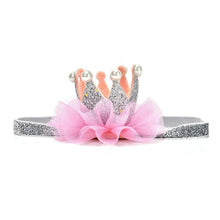 Load image into Gallery viewer, Luxury Modern Crown Headband Gold Princess Crown Photo Props For New Born Baby Girl Birthday