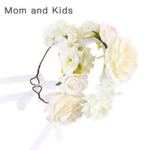 Load image into Gallery viewer, Luxury Handamde Mommy and Baby Flower Headband Large Flower Crown Mother Kids Flowers Headwear For Celebration