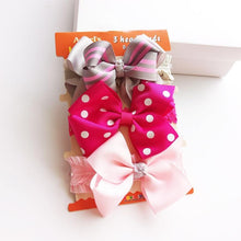 Load image into Gallery viewer, 3PCS Set Baby Headband Girls Hair Accessories Cotton Rabbit Ear Turban Bow Elastic Hairband For Baby Girls