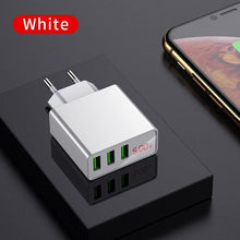 Load image into Gallery viewer, LED Display 3 Port USB Charger 3A Mobile Phone Fast Multi-port Charging Wall Chargers