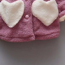 Load image into Gallery viewer, Baby Girls Winter Coats Newborn Baby Thick Velvet Outerwear For Toddler Hoodies For Girls With Heart Print Design For Girls And Babies