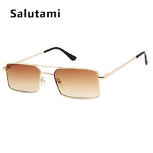 Load image into Gallery viewer, Luxury Famous Retro Modern Square Unisex Men and Women‘s Sunglasses With Alloy Metal Small Frame With Clear Double Bridge Men's Sunglasses