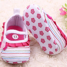 Load image into Gallery viewer, Baby Shoes Flower Ruffled First Walkers Toddler Soft Sole Patchwork Kids Comfortable Pre Walkers Shoe