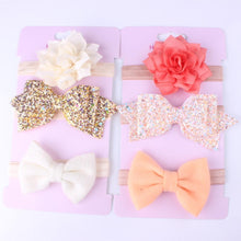 Load image into Gallery viewer, Baby Girls Headband Set Bow Knot Head Bandage Kids Toddlers Headwear Flower Hair Band Infant Clothing Accessories