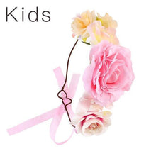 Load image into Gallery viewer, Luxury Handamde Mommy and Baby Flower Headband Large Flower Crown Mother Kids Flowers Headwear For Celebration