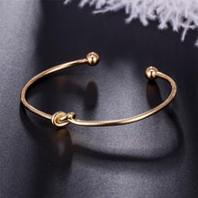 Load image into Gallery viewer, Fashion Bohemia Leaf Round Knot Cuff Bangle Gold Chain Charm Bracelet for Women Simple Geometric Bracelets Luxury Jewelry