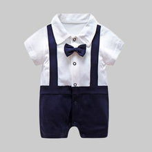 Load image into Gallery viewer, Modern Luxury New Born Baby Summer Gentleman Rompers for Baby Boys Cotton Jumpsuit 0-12M