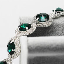 Load image into Gallery viewer, Luxury Woman Elegant Wedding Bridal Jewelry Sets For Women Rhinestone Austrian Crystal Jewelry Set Bracelet Earrings Set