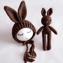 Load image into Gallery viewer, Modern Baby Cap Deer Design Handmade Crochet Deer Costume Set Knitted Hats And Toy For Girls and Boys Kids