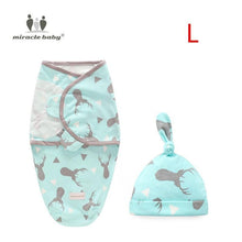 Load image into Gallery viewer, Baby Swaddle Blanket With Cap Swaddle Wrap Swaddling bag Baby Sleeping Bag