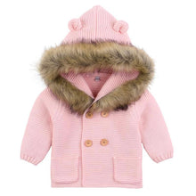 Load image into Gallery viewer, Modern Winter Warm Knit Cardigan Long Sleeve Hooded Sweaters for Newborn Infant Jacket And Coat Combination Clotes