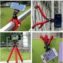 Load image into Gallery viewer, Flexible Sponge Mini Tripod With Bluetooth Remote Shutter Mini Camera Tripod Phone Holder Clip Stand