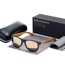 Load image into Gallery viewer, Luxury Natural Zebra Wood Sunglasses PolarizedWood Rectangle Mirror Lens Driving For Women and Men With UV400 Protection