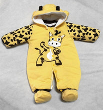 Load image into Gallery viewer, Warm Autumn Winter Baby Girls Boys Rompers Cartoon Cute Thick Warm Hooded Jumpsuits For Babies In Modern Design