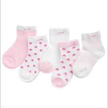 Load image into Gallery viewer, 5 Pairs Pack Children's Summer Mesh Socks Ultra-thin Breathable With Stars Moon Print For Boys And Girls