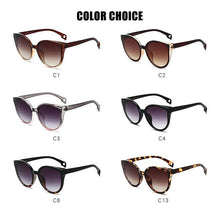 Load image into Gallery viewer, Luxury Modern Elegant Lady Sunglasses WIth Cat Eye Women Eyewear Plastic Frame Clear Lens With UV400 Protection