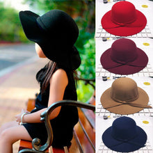 Load image into Gallery viewer, Modern Elegant Baby Summer Sweet Girls Hat With Bow knot Bowler Beach Hat For Girls