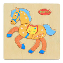Load image into Gallery viewer, Wooden 3D Stevvex Modern Interesting Baby Learning Puzzles for Children Cartoon Animal Fruit Puzzles Intelligence Kids Children Educational Toy