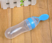 Load image into Gallery viewer, Safety Silicone Bottle For Infant Dids Deeding Bottles With Spoon Baby Food Supplement Bottle Cup For Kids