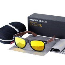 Load image into Gallery viewer, High Quality Bamboo Handmade Walnut Sunglasses For Men and Women with Anti-Reflect Mirror Sunglasses With UV400 Protection
