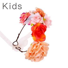 Load image into Gallery viewer, Luxury Handamde Mommy and Baby Flower Headband Large Flower Crown Mother Kids Flowers Headwear For Celebration