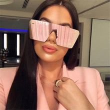 Load image into Gallery viewer, Modern Oversized Square Sunglasses For Lady and Women Luxury Brand Fashion Gafas Shade WIth Mirror Glasses And UV400 Protection