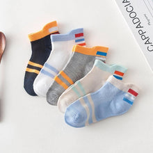 Load image into Gallery viewer, 5 Pairs Kids Socks Striped Sock for Children Fashion Sports Elastic Socks Spring Autumn Summer Breathable Soft Socks For Kids