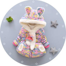Load image into Gallery viewer, Luxury Newborn Children Plus Cute Hooded Cotton Jacket Infant Clothing for Baby Girls In Elegant Colorful Design For Winter