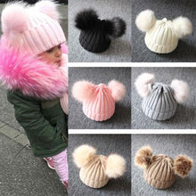 Load image into Gallery viewer, Newborn Baby Kids Girls Winter Warm Knit Hat Ball Beanie Cap Design