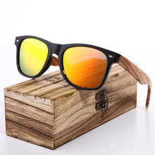 Load image into Gallery viewer, Luxury Handmade Polarized Handmade Bamboo Wood Universal Sunglasses In Zebra Wood Style Vintage Wooden Frame Male Driving Sun Glasses Shades Gafas With Box and UV400Protection