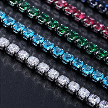 Load image into Gallery viewer, Luxury 4mm Diamond Shiny Elegant Cubic Zirconia Tennis Bracelets Iced Out Chain Crystal Wedding Bracelet For Women and Men In Modern Gold Silver and Colorful Design