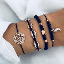 Load image into Gallery viewer, Luxury Modern Gold Crystal Circle Arrow Bracelets Set for Women In Bohemian Pink Opal Adjustable Charm Bracelet Jewelry Style for Women and Ladies