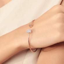 Load image into Gallery viewer, New Fashion Adjustable Stainless Steel Crystal Double Heart Bow Cuff Opening Bracelet For Women Jewelry Gift