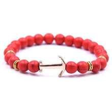 Load image into Gallery viewer, Modern Color Natural Stone Amazing Anchor Elegant Bracelet Nice Arrow White Black Onyx Lava Beads Luxury Bracelets For Women And Men Jewelry