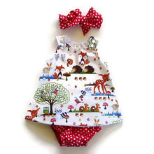 Load image into Gallery viewer, Summer Baby Girl Clothes Toddler Floral Headband Cartoon Dress Dot Shorts Outfits Clothes set 0-24M For Baby Girls With Bow