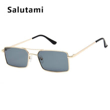 Load image into Gallery viewer, Luxury Famous Retro Modern Square Unisex Men and Women‘s Sunglasses With Alloy Metal Small Frame With Clear Double Bridge Men's Sunglasses