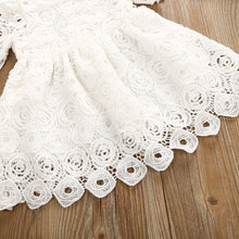 Load image into Gallery viewer, Handmade Classic Baby Girls Dress with Princess Floral Lace And Hollow Out Short Sleve Party Dress For Girls