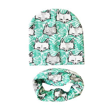 Load image into Gallery viewer, Modern Children Girls Cartoon Sheep Printing Cotton Hat and Scarf Animal Pattern Kids Caps Baby Beanie