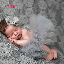 Load image into Gallery viewer, Luxury Modern Elegant Baby Girl Tulle Tutu Skirt and Flower Headband Set Newborn Dress With Big Bow And With Headband
