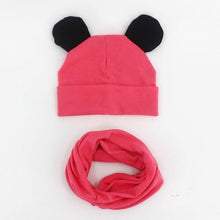 Load image into Gallery viewer, Baby Hat Cotton Ear Cap For Boys And Girls Winter Hat Scarf Set Children Boys Cap Scarf