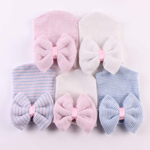 Load image into Gallery viewer, Newborn Baby Hat Baby Girls Bowknot Cap Warm Breathable Infant Cap With Big Bow In Modern Design For Baby Kids
