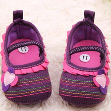 Load image into Gallery viewer, Baby Shoes Flower Ruffled First Walkers Toddler Soft Sole Patchwork Kids Comfortable Pre Walkers Shoe