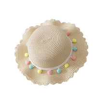 Load image into Gallery viewer, Luxury Baby Lady Girl Summer Straw Sun Handmade Beach Hat In elegant Modern Deign For Kids