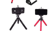 Load image into Gallery viewer, Flexible Sponge Mini Tripod With Bluetooth Remote Shutter Mini Camera Tripod Phone Holder Clip Stand