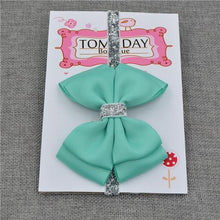 Load image into Gallery viewer, Luxury New Baby Hair Bow Flower Headband Silver Ribbon Hair Band Handmade Hair Accessories Bow for Children