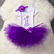 Load image into Gallery viewer, Modern Birthday Outfit Ensemble One Year Little Girl Dress Clothing Baby Child Summer Clothes With Unicorn Dress Design For Girls