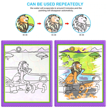 Load image into Gallery viewer, Modern Coloring Magic Water Drawing Book With Pen For Kids and Baby Educational Toy Animals Painting Writing Doodle Cloth Book Kids Drawing Board