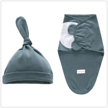 Load image into Gallery viewer, Baby Swaddle Blanket With Cap For Newborn Wrap Cotton Swaddling Bag Baby Envelope Sleep sack Blanket .