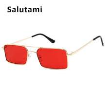 Load image into Gallery viewer, Luxury Famous Retro Modern Square Unisex Men and Women‘s Sunglasses With Alloy Metal Small Frame With Clear Double Bridge Men's Sunglasses